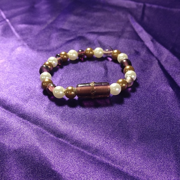 white, purple, and brown bracelet - Picture 5 of 5